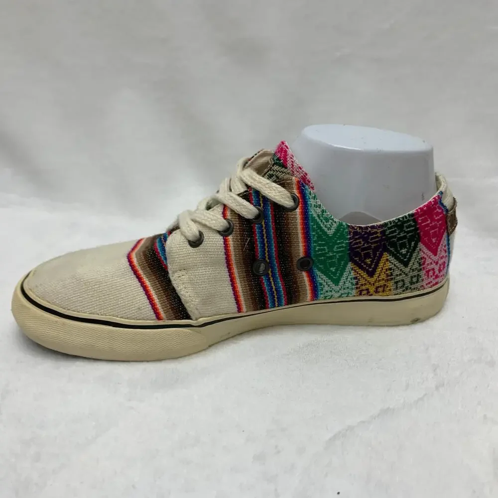Mipacha Womens Size 7.5 Embroidered Natural Sneakers Antro Tribal Mexican Style